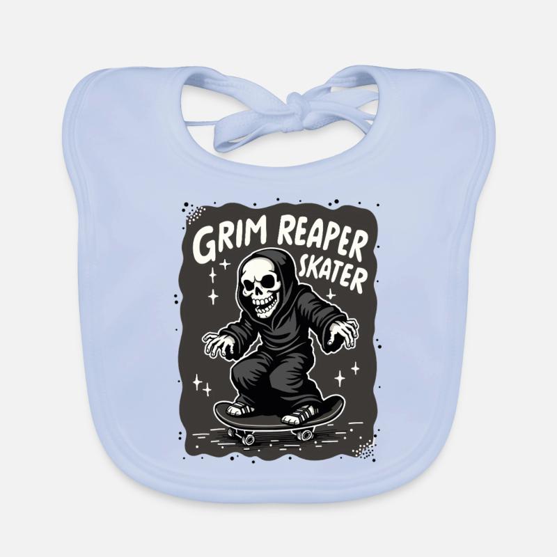 Skateboard Sensenmann – Style Grim Reaper Bavoir bio Bébé