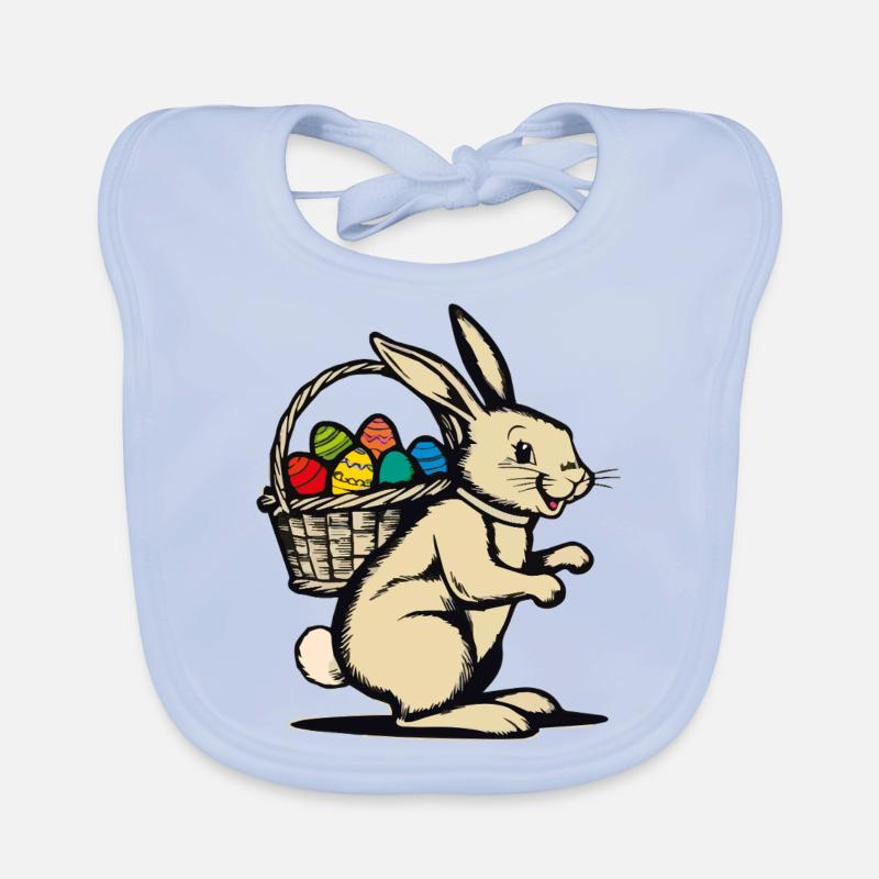 Retro Easter Bunny Organic Baby Bibs