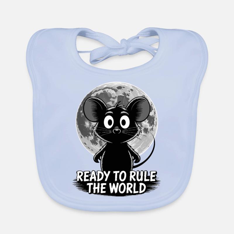 Ready to conquer the world – Mouse in the moonlight Organic Baby Bibs