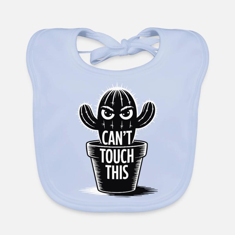 Can’t Touch This - Drôle de cactus avec dicton Bavoir bio Bébé