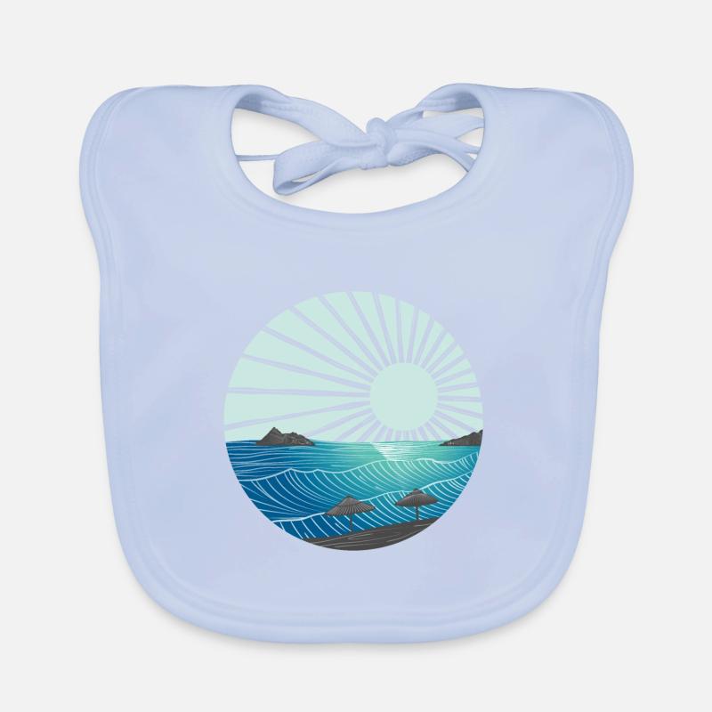 Coucher de soleil à la mer Bavoir bio Bébé