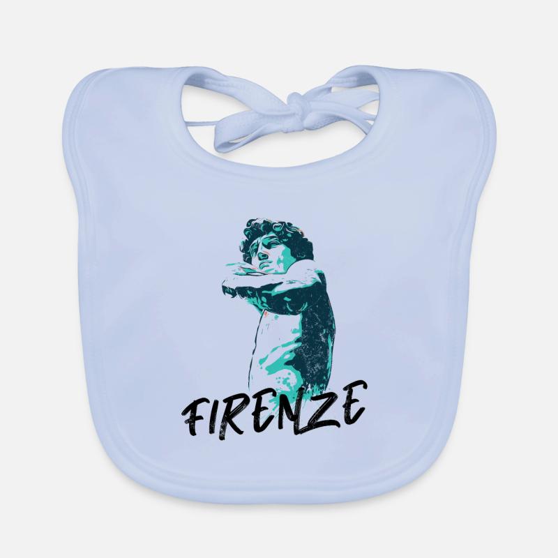 Illustration Sculpture David Masterpiece Florence Organic Baby Bibs