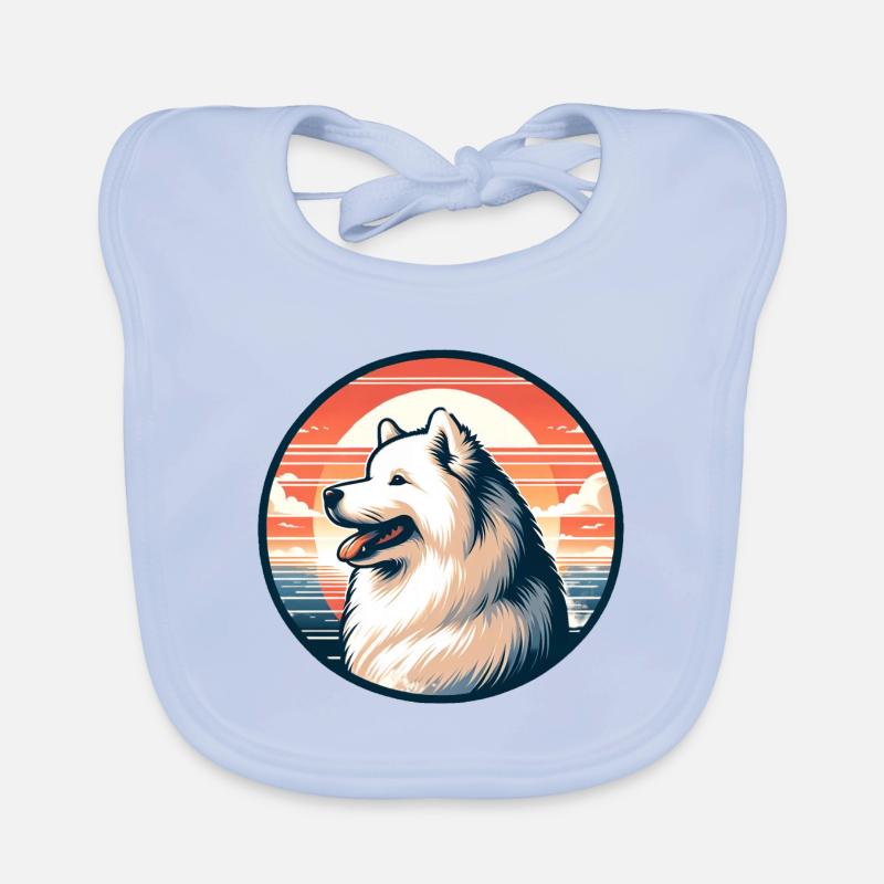 Chien Samoyède Cadeaux Mignon Samoyède Chien Graphique Bavoir bio Bébé