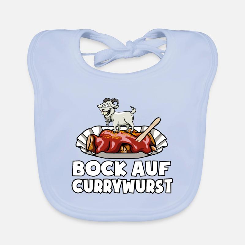Bock auf Currywurst - Fast Food - Spruch Baby Bio-Lätzchen
