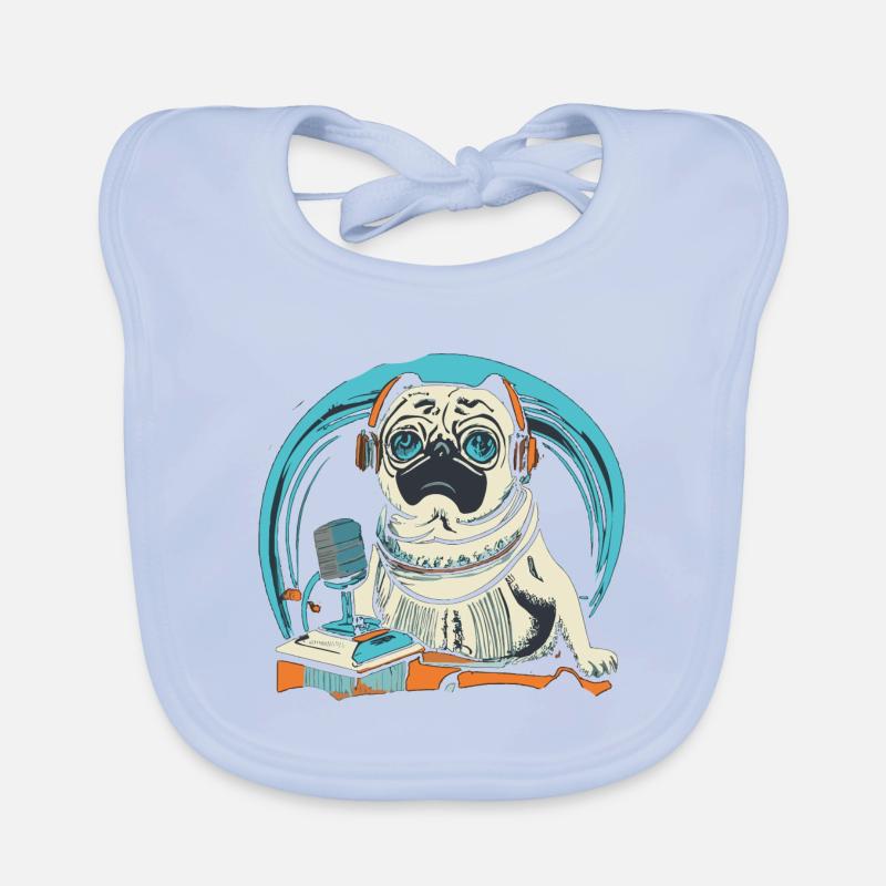 Mops Podcast Podcaster Geschenk Baby Bio-Lätzchen