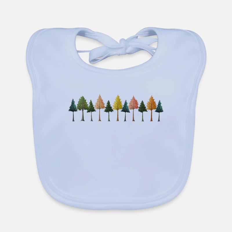 Trees Forest Drawing Organic Baby Bibs