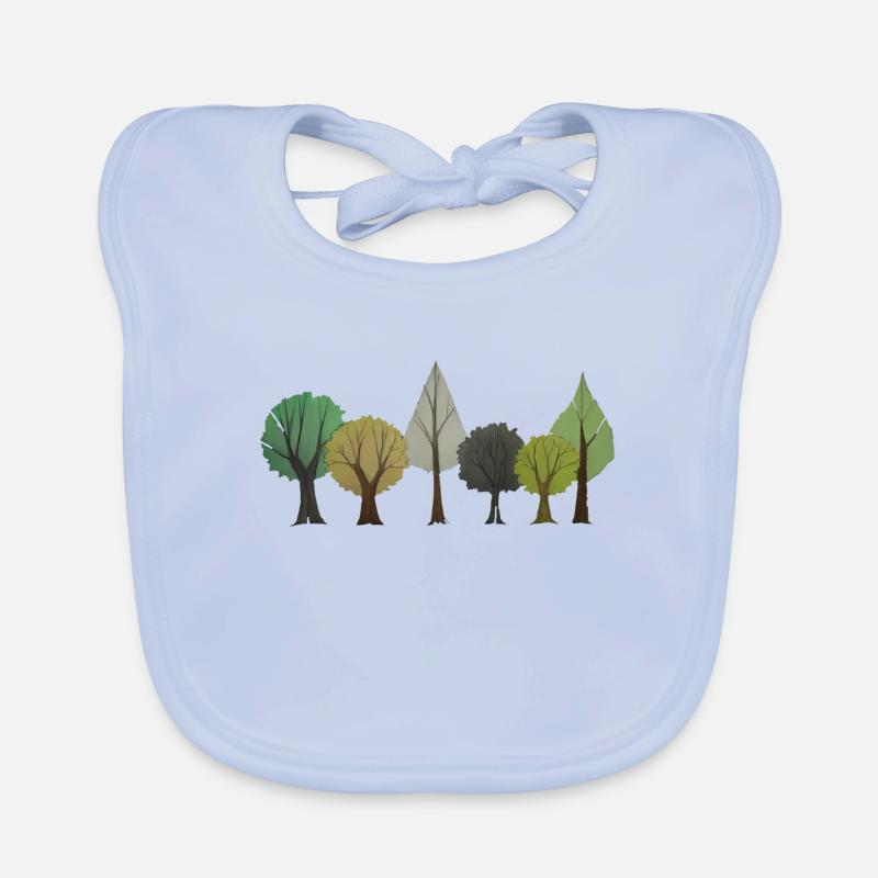 Trees Deciduous Forest Drawing Organic Baby Bibs