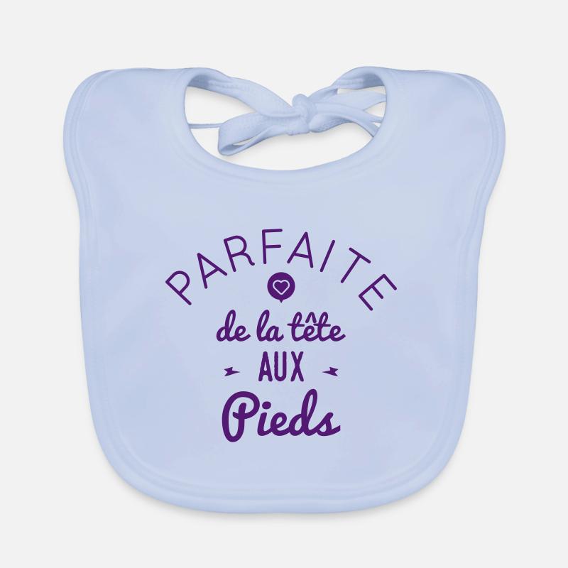 Parfaite de la tete aux pieds - Bavoir bio Bébé - bleu ciel