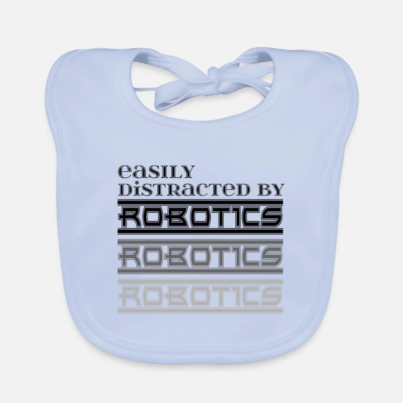Distracted by Robotics Ironic Saying Robots Organic Baby Bibs
