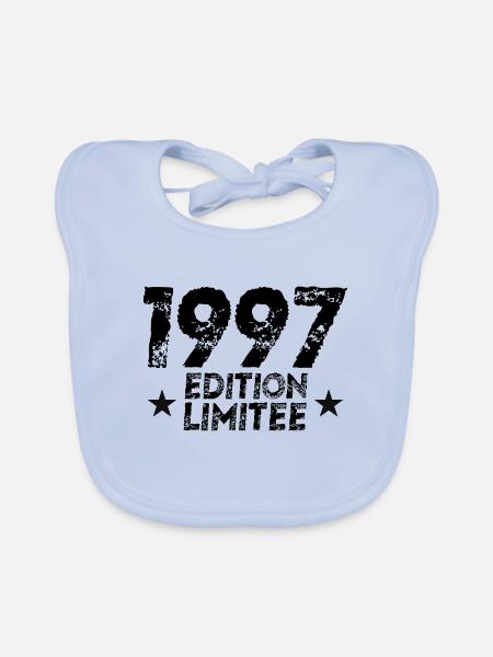 1997 Limited Edition Geburtstagsgeschenk!! - Baby Bio-Lätzchen - sky Blue - Vorne