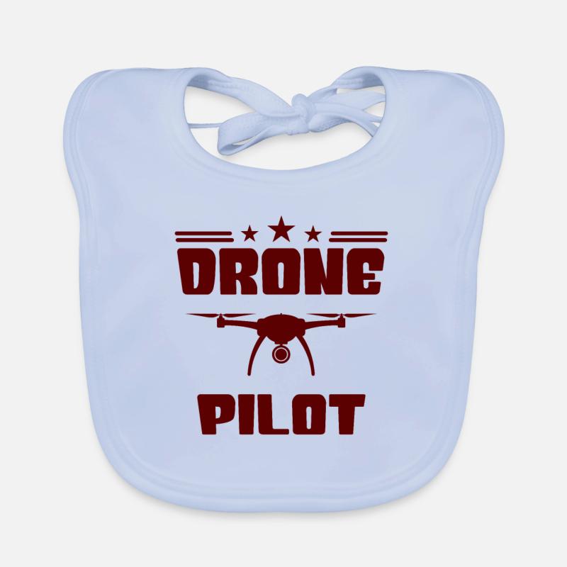 Pilote de drone drone volant - Bavoir bio Bébé - bleu ciel