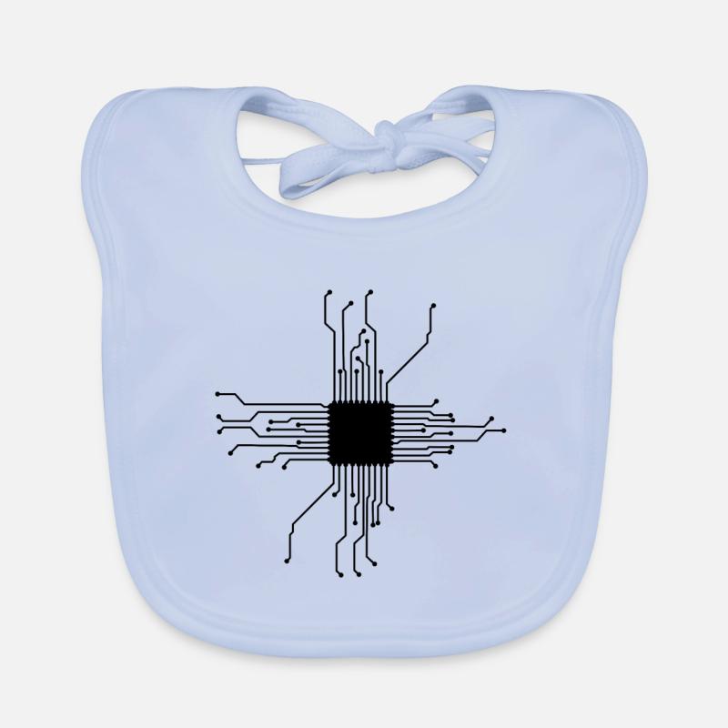 CPU Heart Computer Chip Geek Computer Nerd Gift Organic Baby Bibs