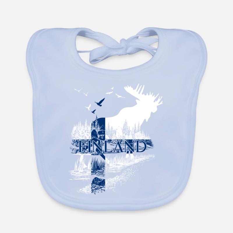 VACANCES DU DRAPEAU DE LA FINLANDE À L’ORIGNAL Bavoir bio Bébé