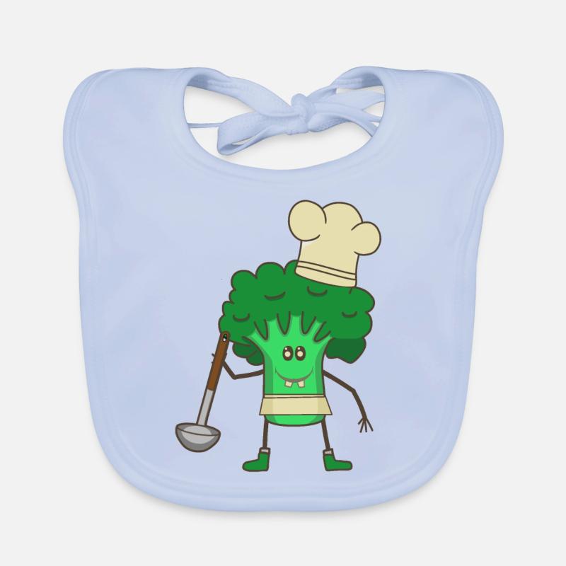 Broccoli Cooking Vegetable Soup Ladle Cooking Organic Baby Bibs