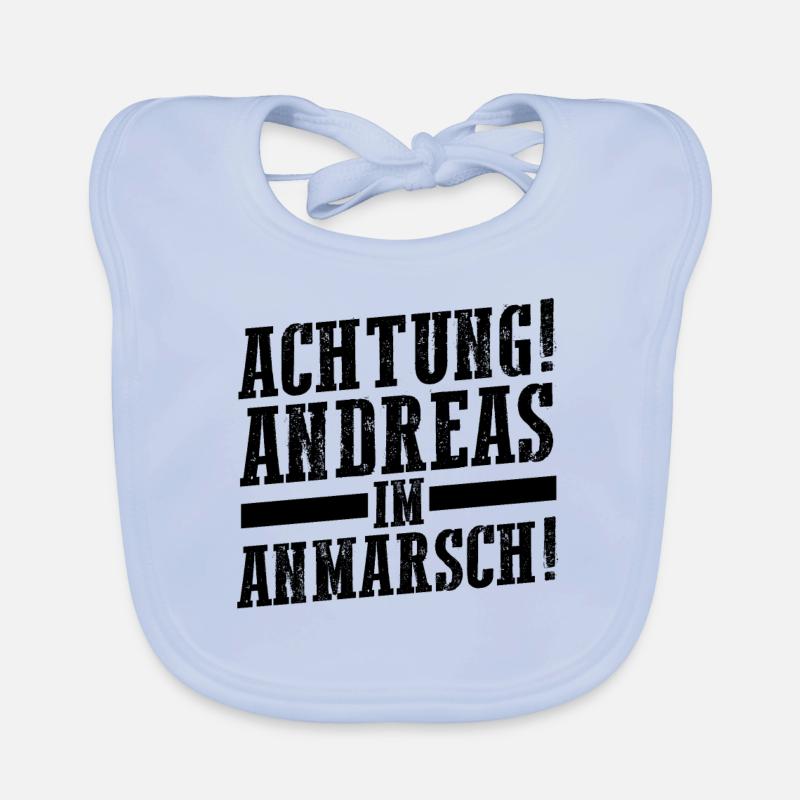 First name Andreas Organic Baby Bibs