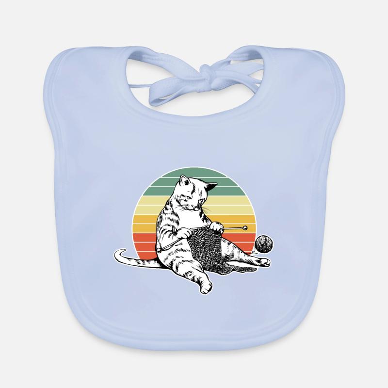 Mignon chat tricotant pyjama Bavoir bio Bébé