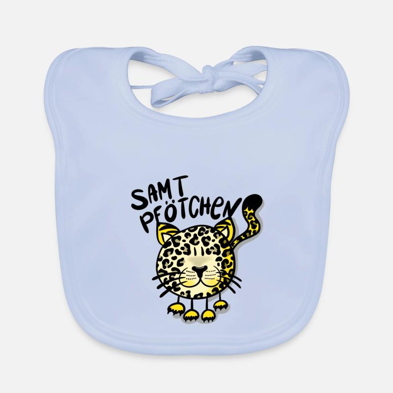 Leopard Samtpfötchen Baby Bio-Lätzchen