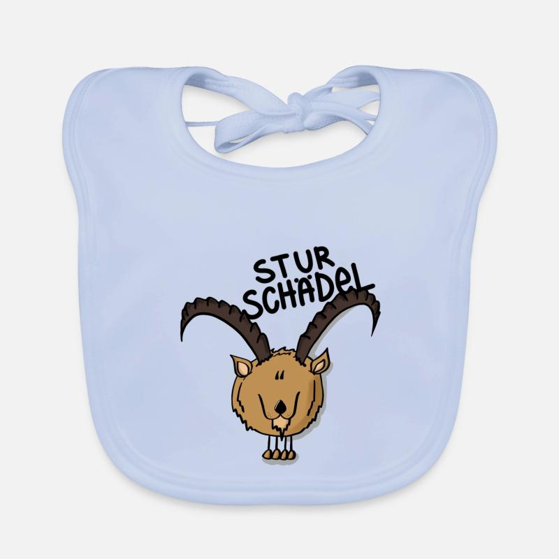 Steinbock Sturschädel Baby Bio-Lätzchen