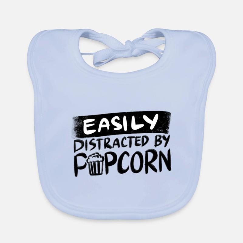 Distrait par le pop-corn mangeant du maïs Bavoir bio Bébé