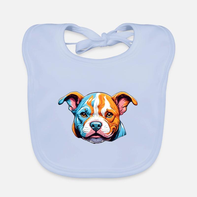 Boxer Chiens Chiot Logo Coloré Bavoir bio Bébé