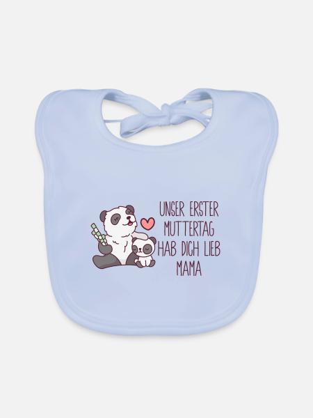 Muttertag - Erster Muttertag - Baby Bio-Lätzchen - sky Blue - Vorne