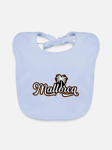Mallorca Urlaub - Baby Bio-Lätzchen - sky Blue - Vorne