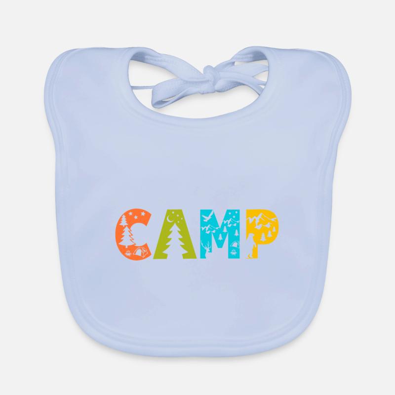 Camping Camper Camping Nature Temps De Repos Vacances Bavoir bio Bébé