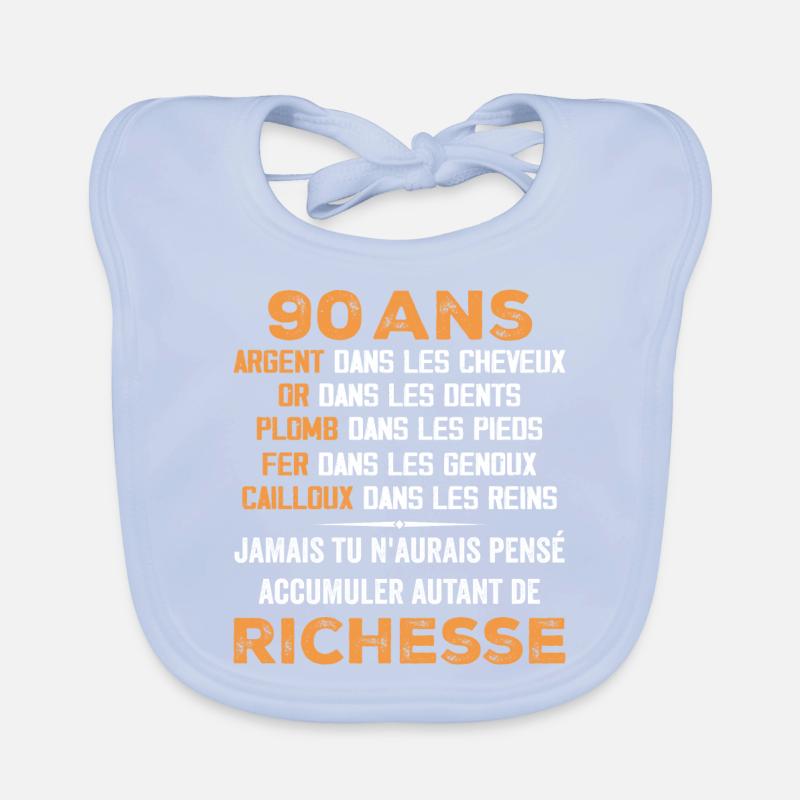 90 Years Anniversary Gift Funny 90 Years Gift Organic Baby Bibs
