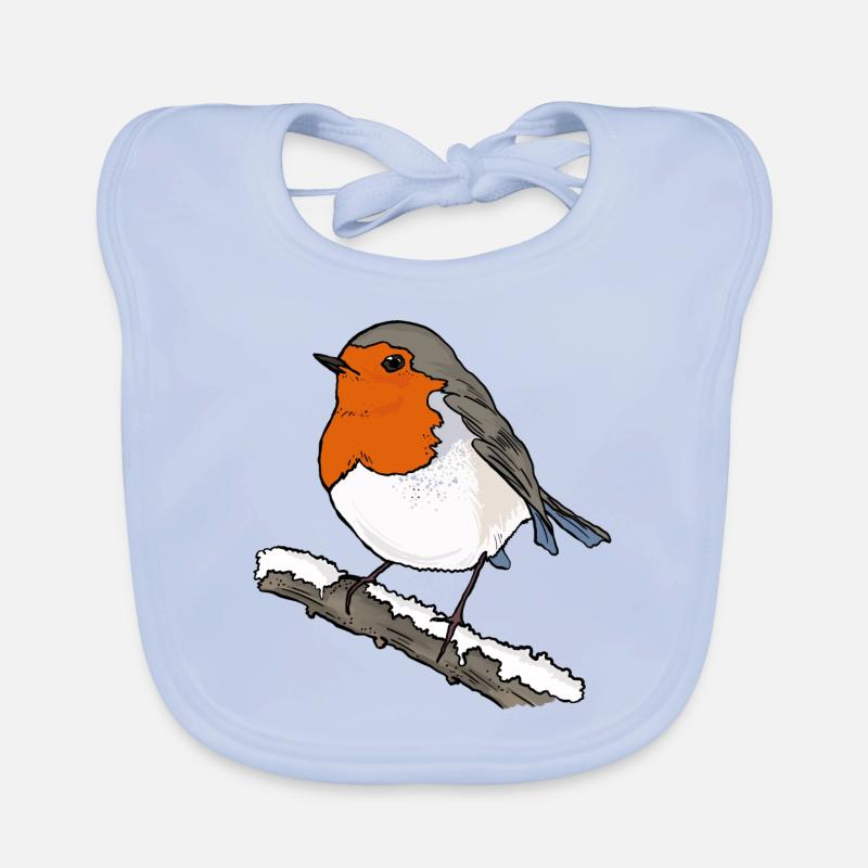 Robin on branch Organic Baby Bibs