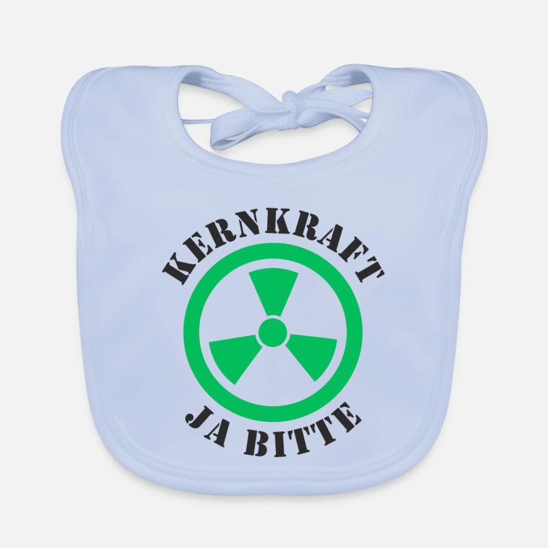 L’énergie nucléaire, oui s’il vous plaît - Bavoir bio Bébé - bleu ciel