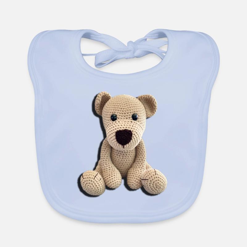Teddy - Teddy Bear - Button Eyes Organic Baby Bibs