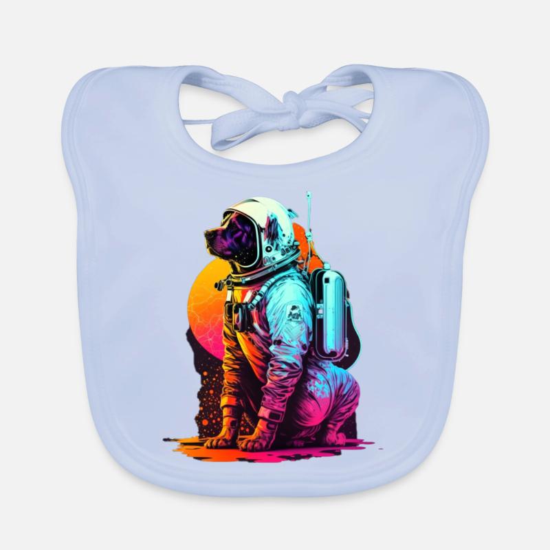 dog astronaut Baby Bio-Lätzchen