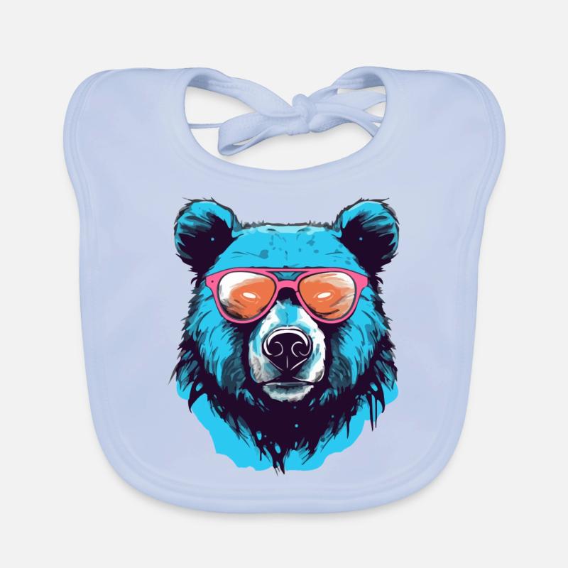 Com the super bear Organic Baby Bibs