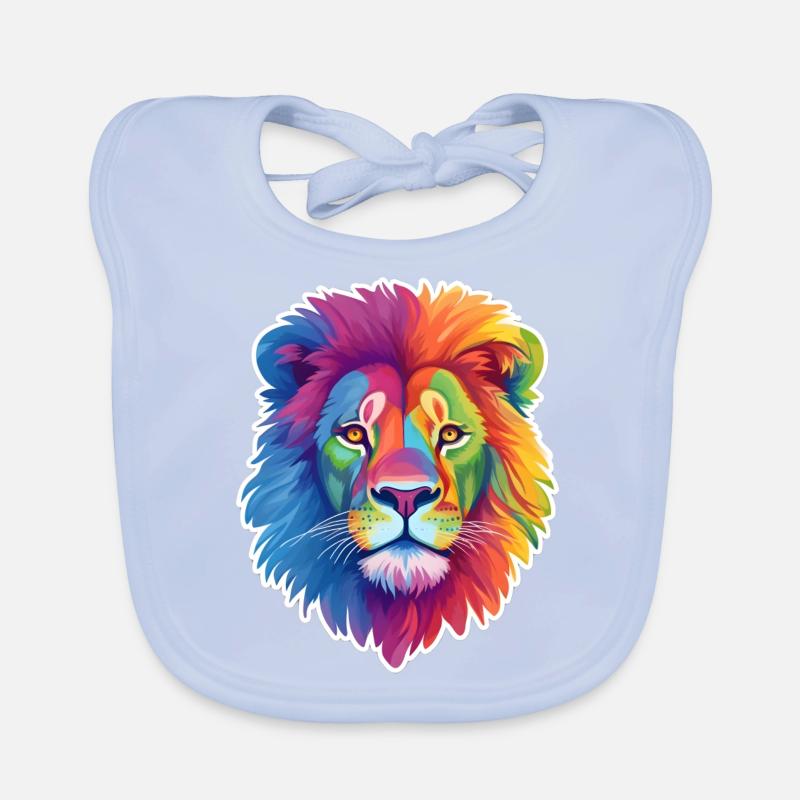 Lion arc-en-ciel Bavoir bio Bébé