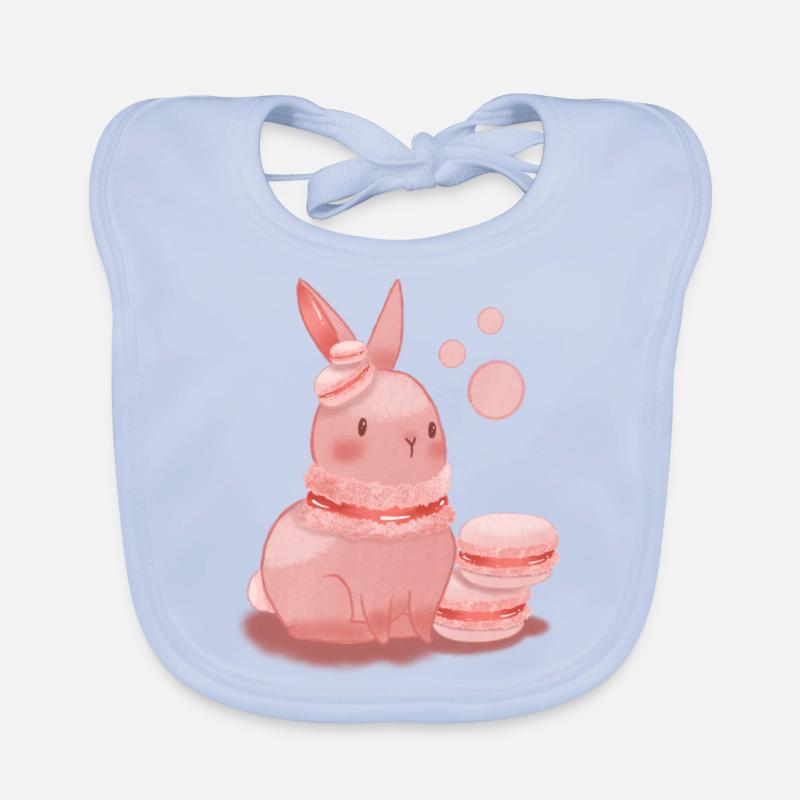 Raspberry macaron bunny Organic Baby Bibs