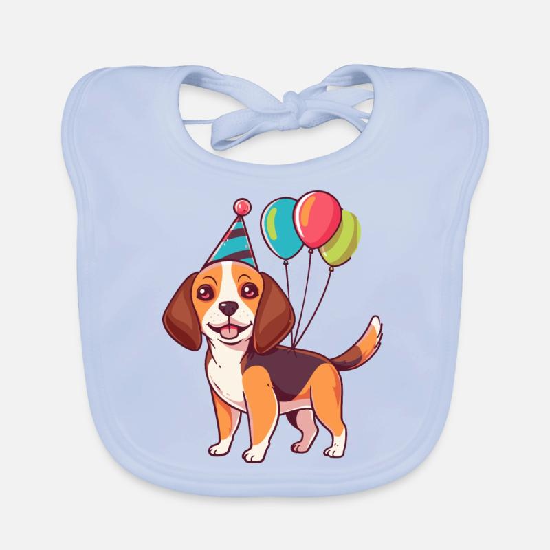 Beagle Hunde Geburtstag Comic Baby Bio-Lätzchen
