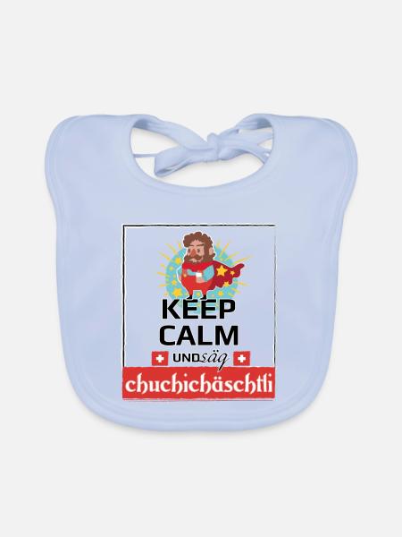 säg Chuchichäschtli - Baby Bio-Lätzchen - sky Blue