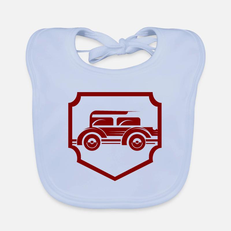 Car - Classic Car - Nostalgic Vehicles Organic Baby Bibs