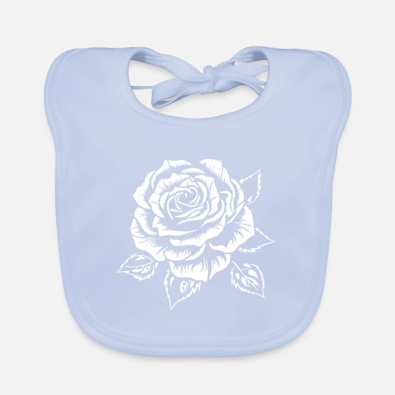 Rose blanche Bavoir bio Bébé