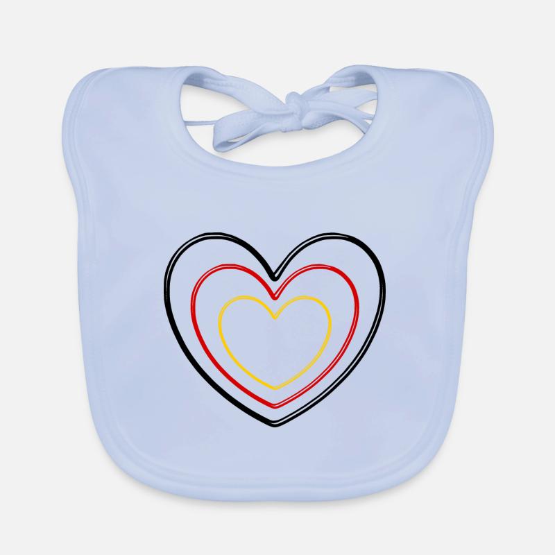 Heart Germany Colors Organic Baby Bibs