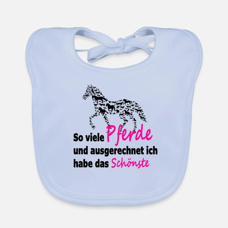 Pferde Reiten Reiter lustiger Spruch Geschenk Baby Bio-Lätzchen