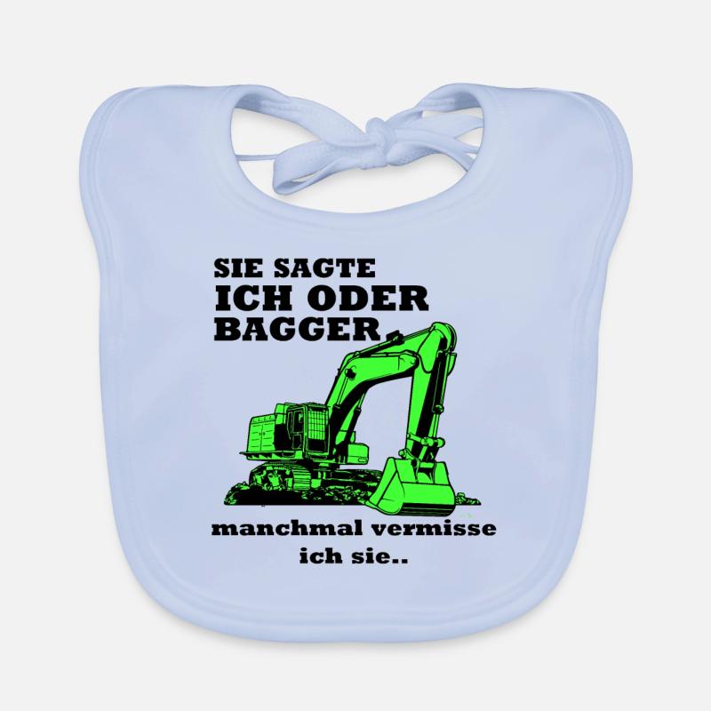 Bagger Baggerfahrer Baggern Spruch Baby Bio-Lätzchen