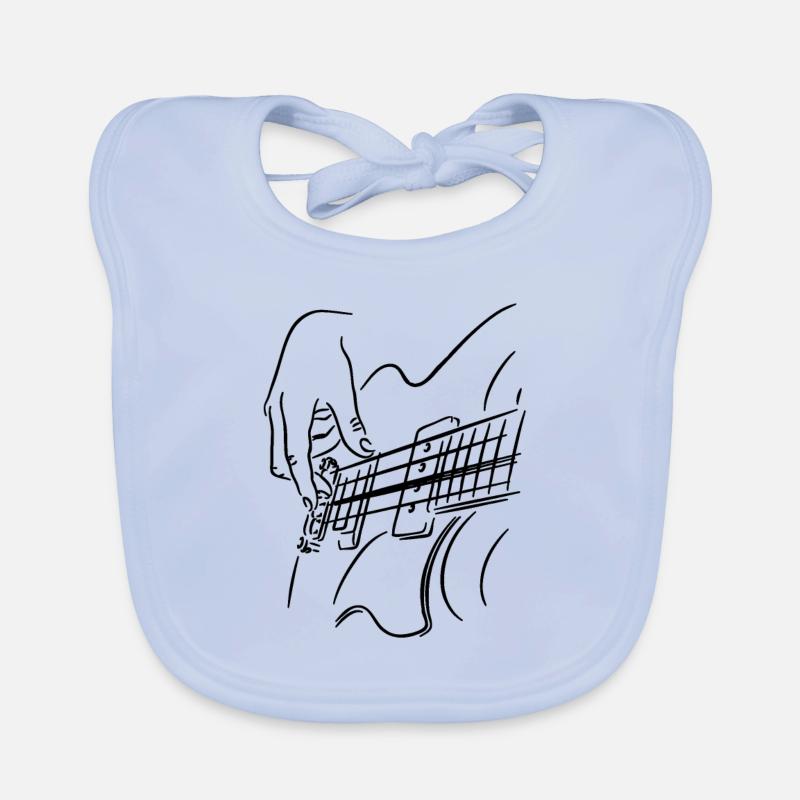 Tee-shirt cadeau guitare guitariste - Bavoir bio Bébé - bleu ciel
