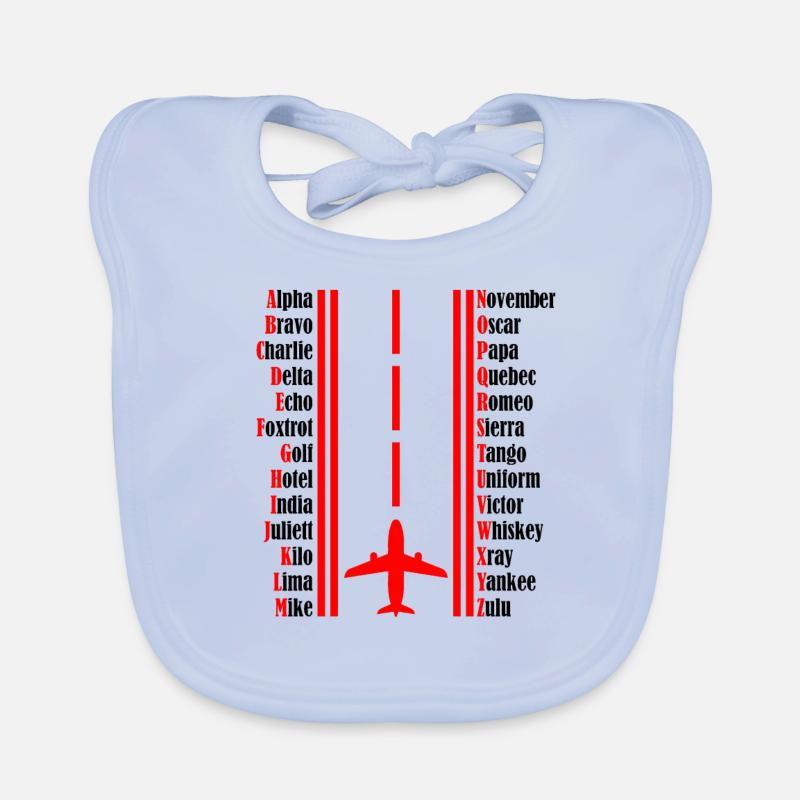 Pilot airplane pilot alphabet Organic Baby Bibs