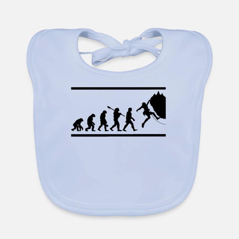 Rock climber climbing evolution Organic Baby Bibs