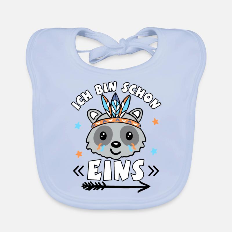 1. Geburtstag Waschbär Jungen Geschenkidee Baby Bio-Lätzchen