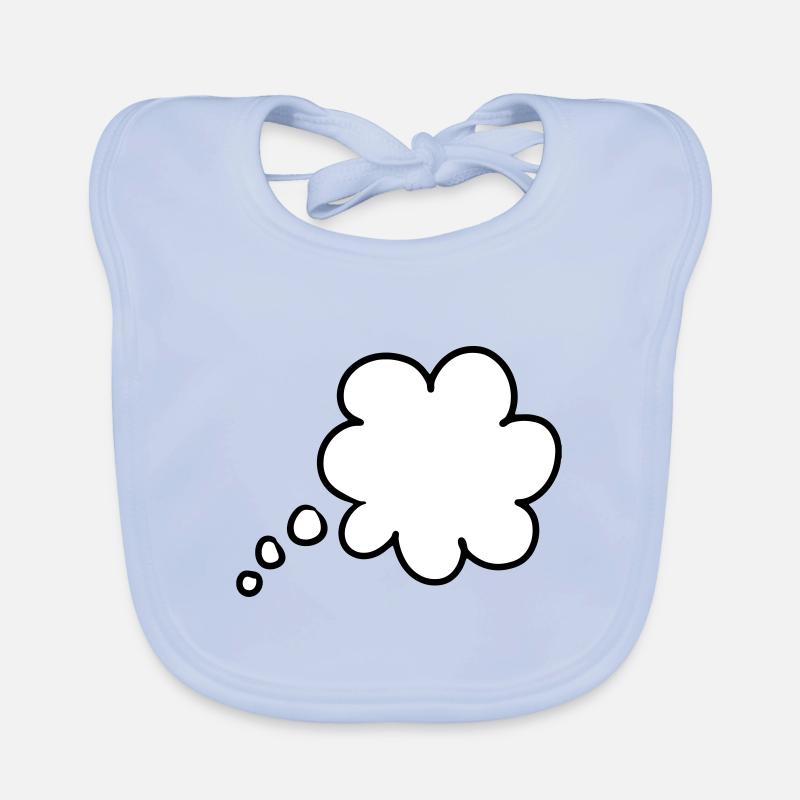 Bulle de pensée bulle de pensée thought bubble - Bavoir bio Bébé - bleu ciel