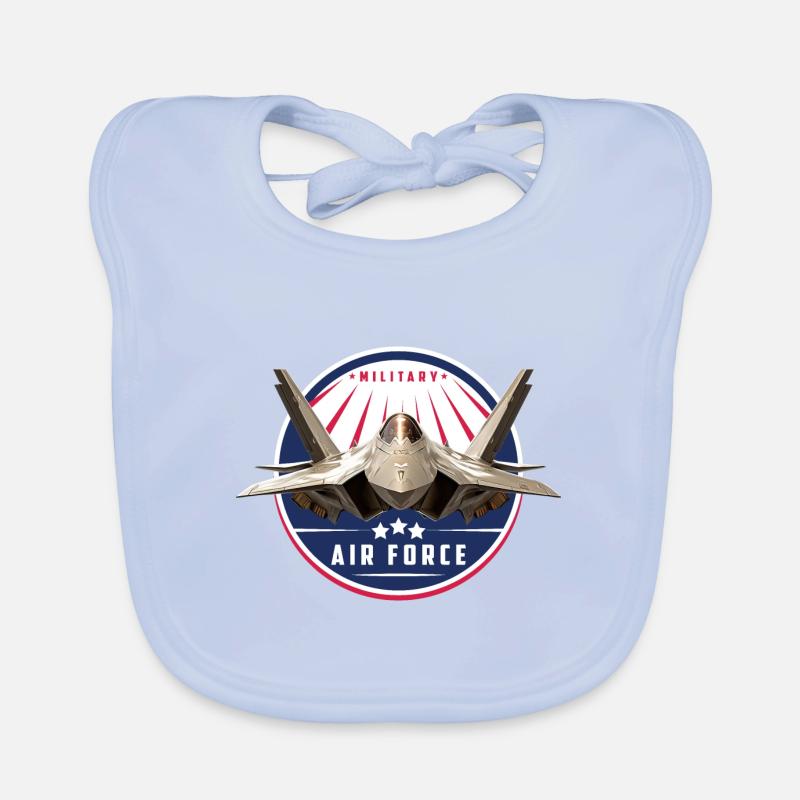 AIR FORCE - Bavoir bio Bébé - bleu ciel