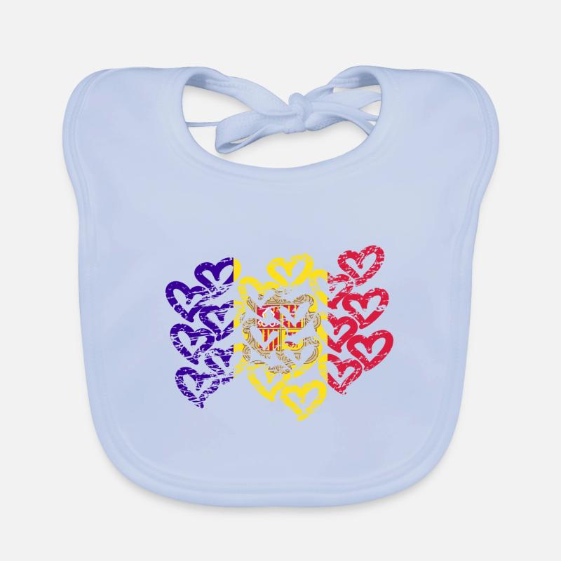 Drapeau de coeur d'Andorre Bavoir bio Bébé