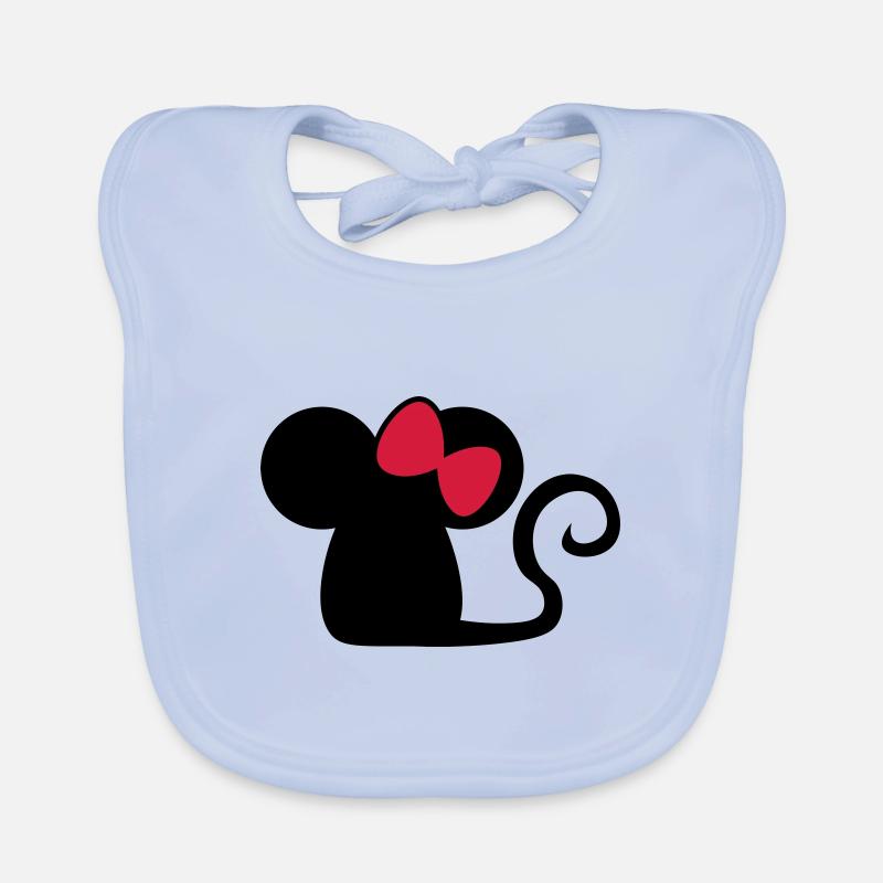 Mäuschen Schleife / mouse with bow Niedliche Maus Baby Bio-Lätzchen
